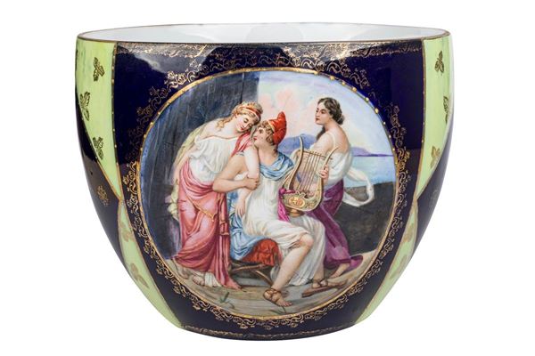 Polychrome porcelain vase