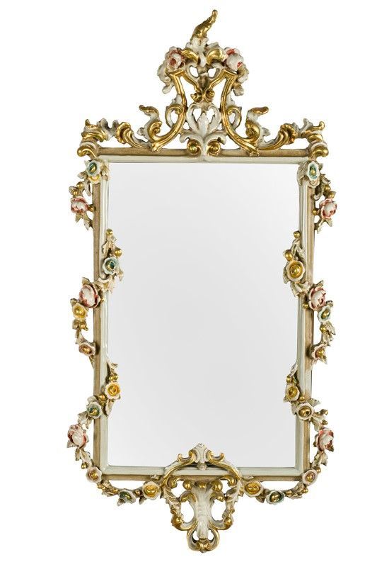 Partially gilded wood-pulp mirror