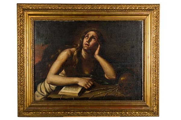 ambito di Giacinto Brandi - Saint Mary Magdalene penitent in the desert