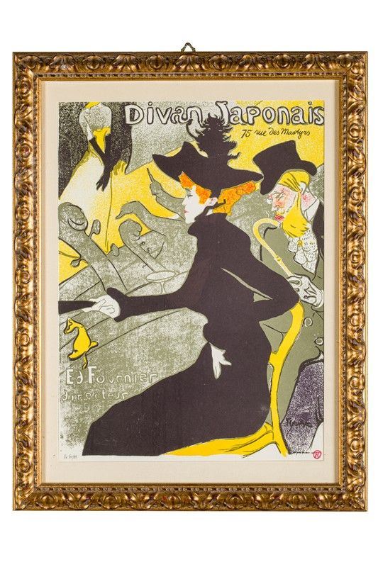 Lithograph of &quot;Divan Japoneis&quot; by Henri De Toulouse-Lautrec