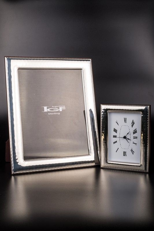 Lot of a silver frame and a watch