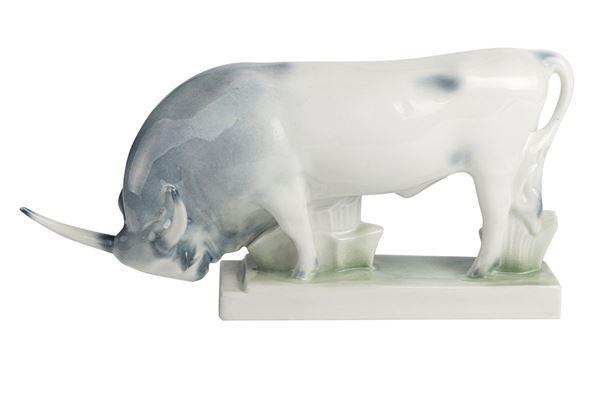 Glazed ceramic buffalo