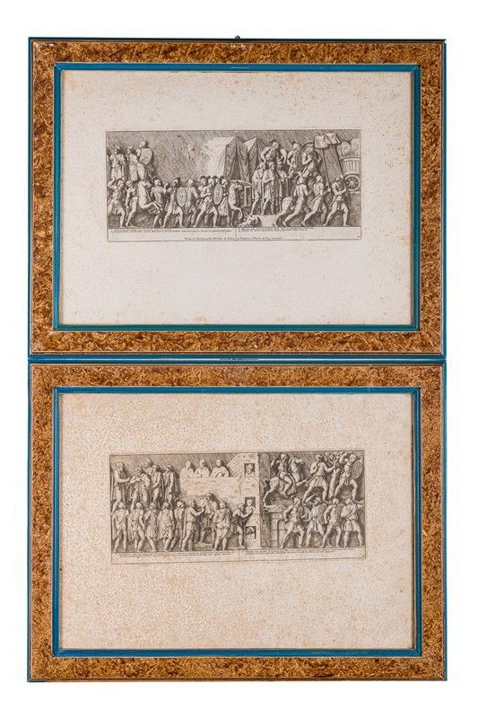 Pair of engravings with Roman scenes