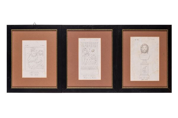 Lot of three engravings with characters from Greek mythology