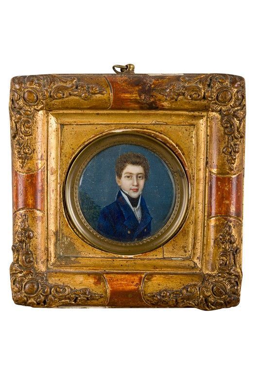 Portrait of a young gentleman in a blue tailcoat