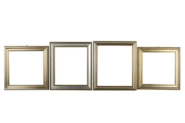 Lot of 4 silver-plated wooden frames