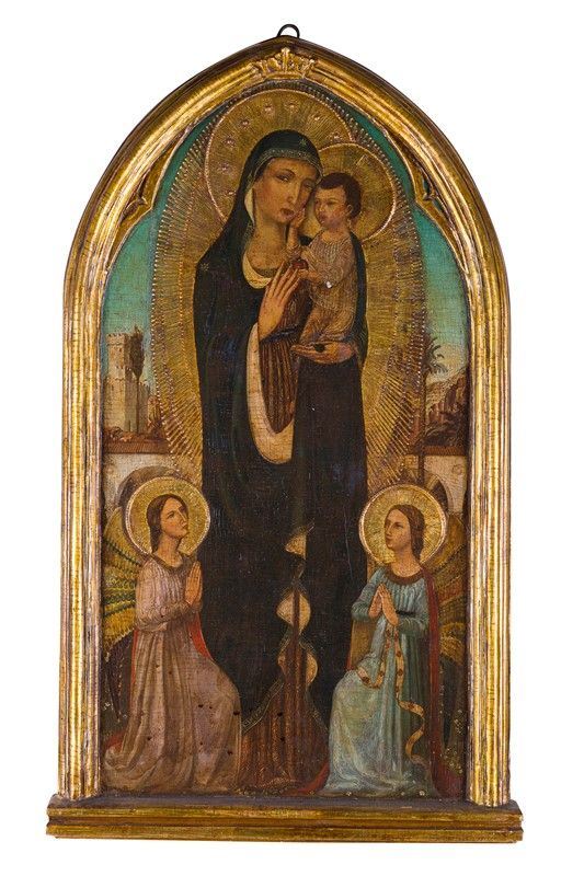 Virgin Mary and Child with two angels
