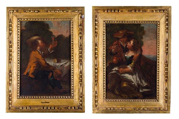 Adriaen Brouwer (maniera di) - Pair of paintings