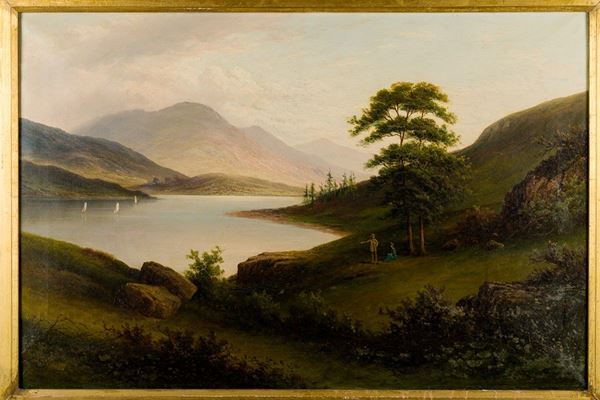 Thomas Doughty (attr. a) - Lake Landscape with Figures