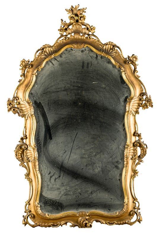 Carved and gilded wood mirror