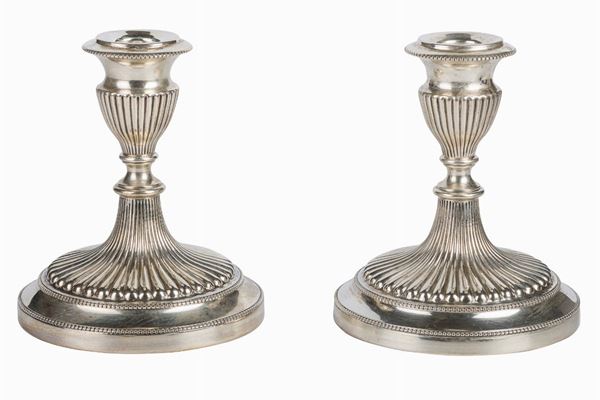 Pair of 800 silver candle holders