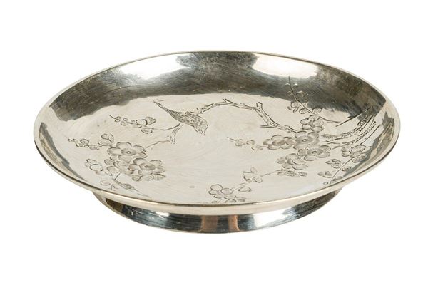 Chinese silver saucer