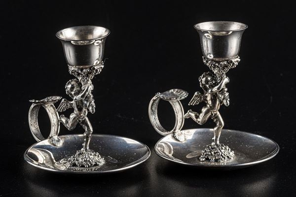 Giovanni  Raspini - Candle holders in 925 silver