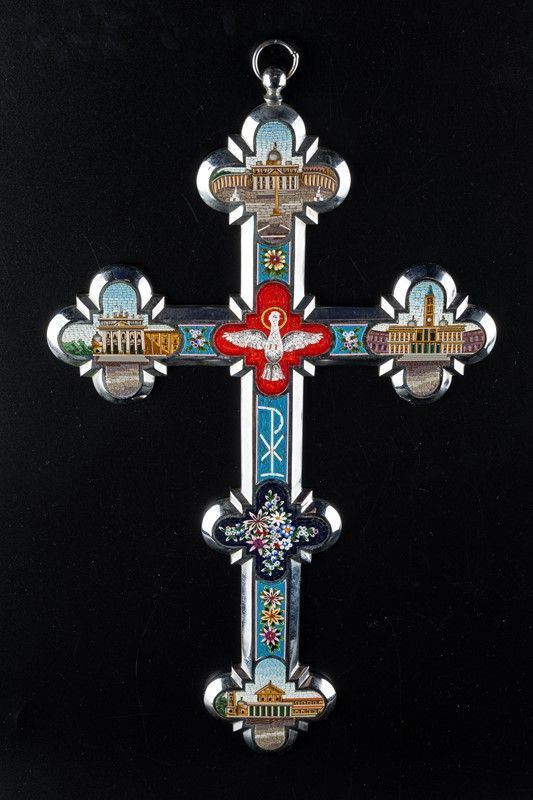 Croce in metallo argentato