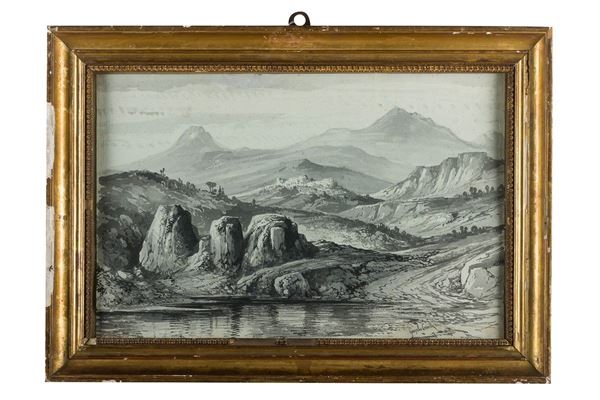 Gonsalvo Carelli (a firma di) - View of mountain landscape