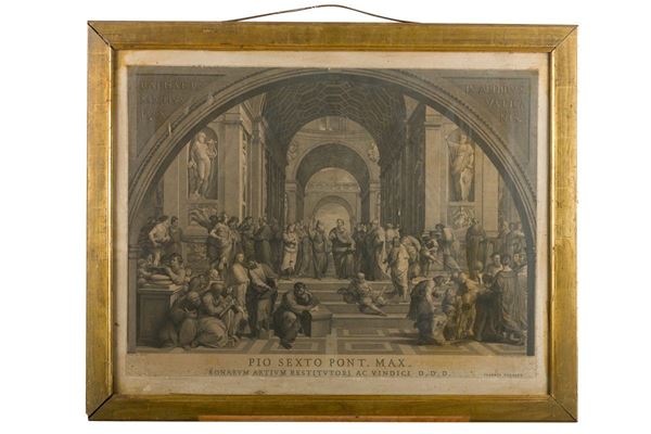 Giuseppe Cades (1750-1799) dis., Giovanni Battista Volpato (1633-1706) inc. - La Scuola di Atene, da Raffaello Sanzio