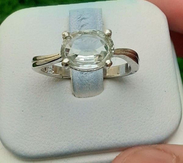 925 silver ring with natural aquamarine