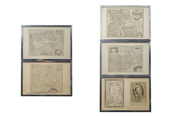 Giovanni Antonio Magini - Cinque carte geografiche antiche Stato del Piemonte e Ducato di Mantova e Monferrato