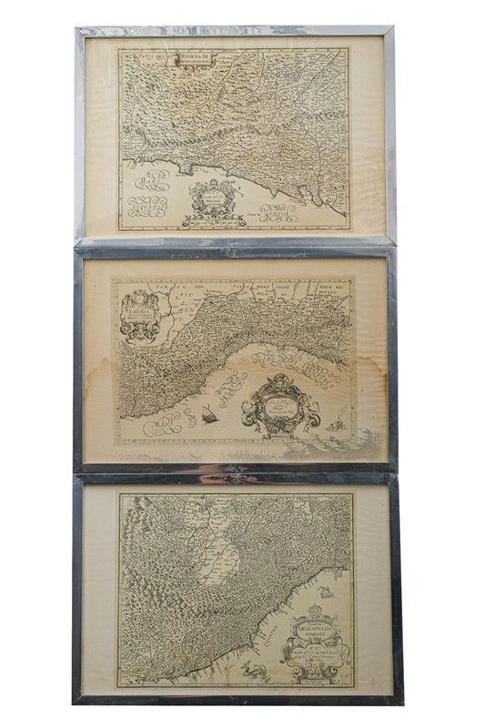 Giovanni Antonio Magini - Tre carte geografiche antiche dello Stato di Genova