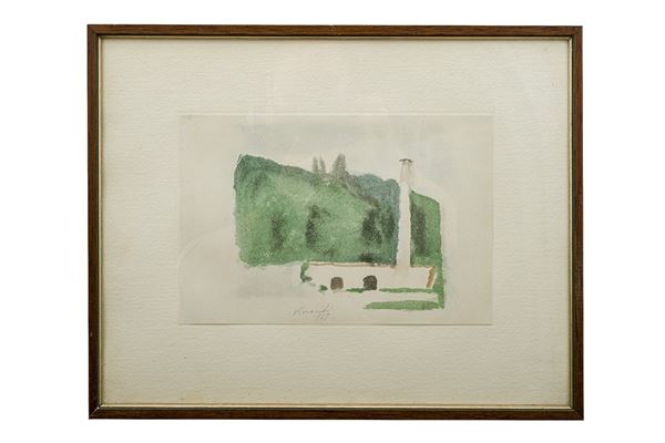 Giorgio Morandi - Landscape with farmhouse