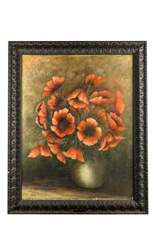 Vase with red flowers