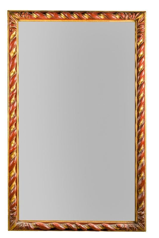 Lacquered and gilded mirror