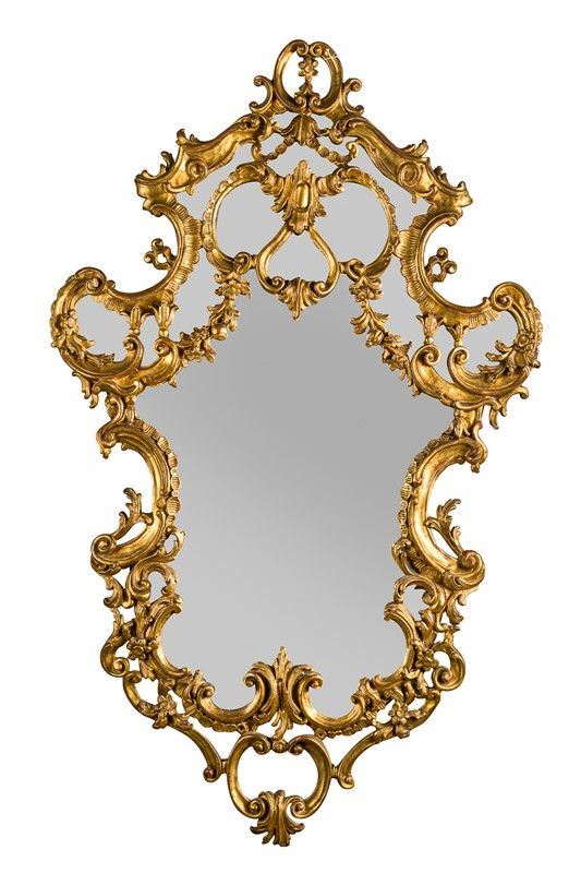 Louis XV style gilded mirror