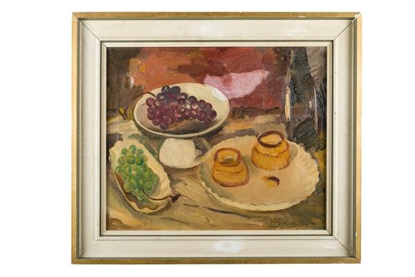 Victor Simonin - Still life with fruit and tableware