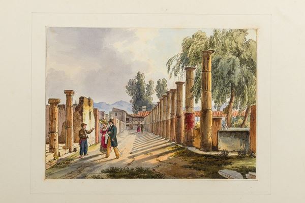 Giacinto Gigante (attr.) - Dieci vedute degli scavi di Pompei
