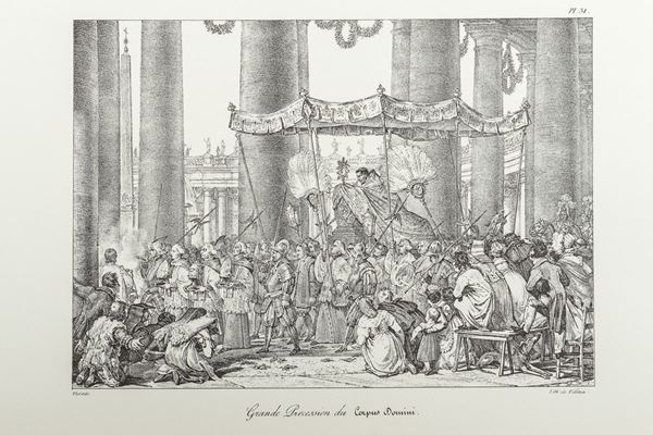 Antoine Jean Baptiste Thomas &amp; Fran&#231;ois De Villain - Three black and white lithographs