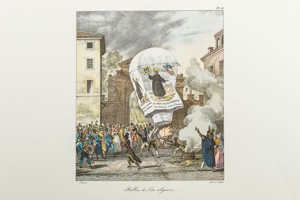 Antoine Jean Baptiste Thomas &amp; Fran&#231;ois De Villain - Coppia di litografie a colori
