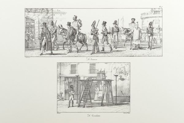 Antoine Jean Baptiste Thomas &amp; Fran&#231;ois De Villain - Five black and white lithographs