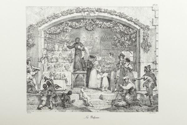 Antoine Jean Baptiste Thomas &amp; Fran&#231;ois De Villain - Coppia di litografie in bianco e nero