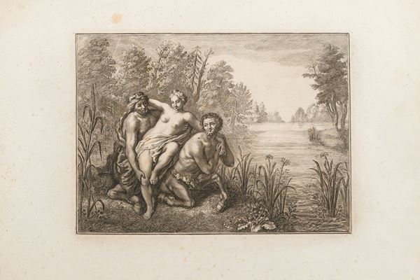Pair of engravings depicting mythological scenes