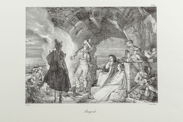 Antoine Jean Baptiste Thomas &amp; Fran&#231;ois De Villain - Coppia di litografie in bianco e nero