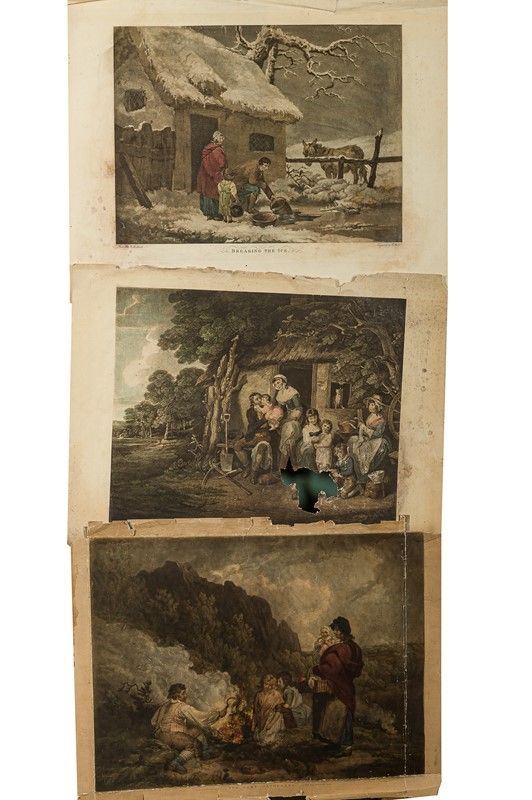 Group of three color engravings