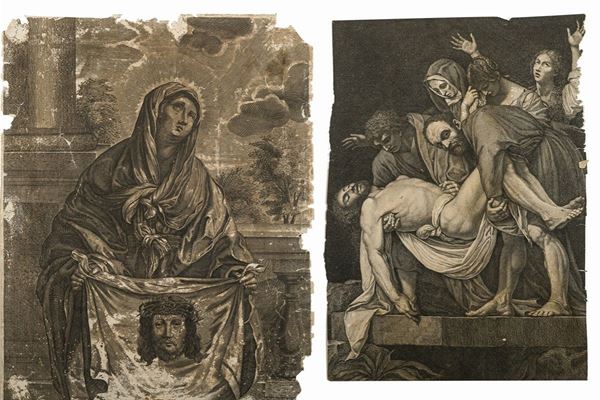 Pair of engravings depicting religious scenes