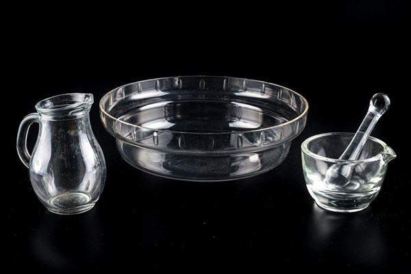 Lot of three glass objects