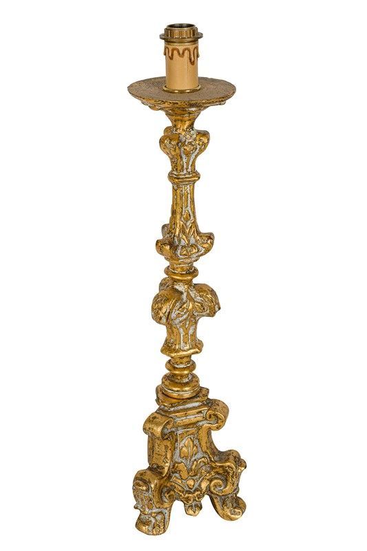 Torch in gilded wood