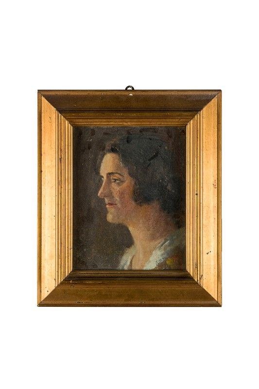 Painter of the 20s of the twentieth century; Female portrait in profile