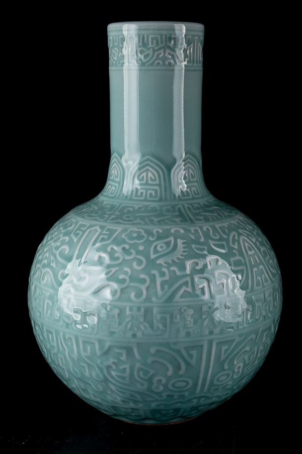 Celadon porcelain vase