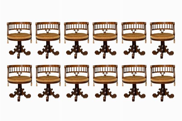 Lot of 12 cockpit chairs