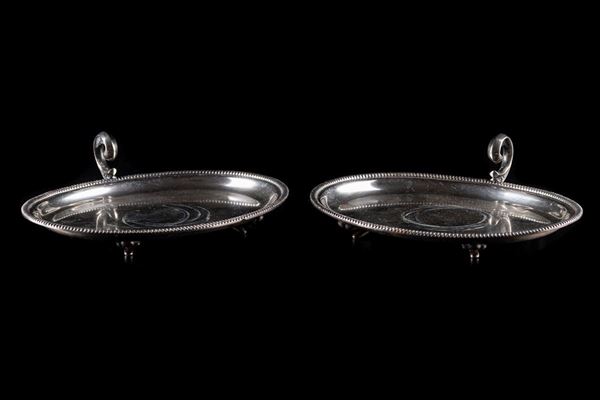 Pair of silver valet trays