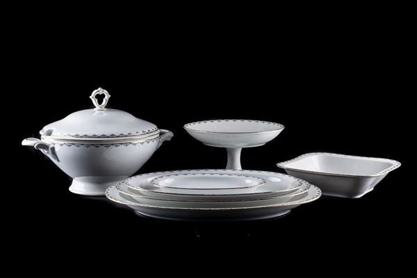 White porcelain service for 12 people