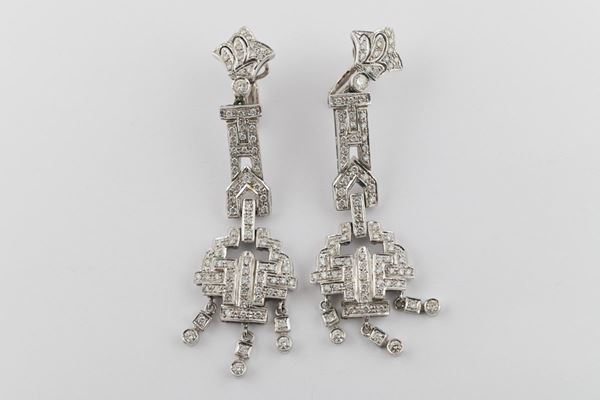 Pair of Deco style earrings  (metà XX secolo)  - Auction Antiques and Modern Art Auction - DAMS Casa d'Aste