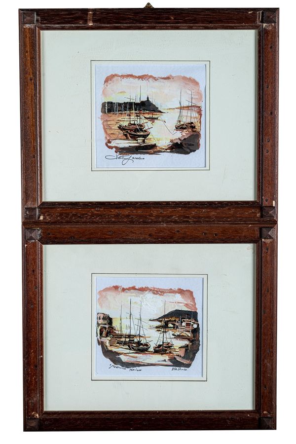 Pair of paintings from the Island of Elba