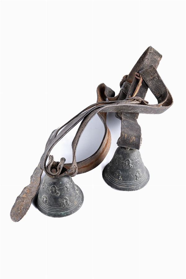 Pair of bronze bells