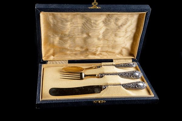 Gilded silver breakfast cutlery set