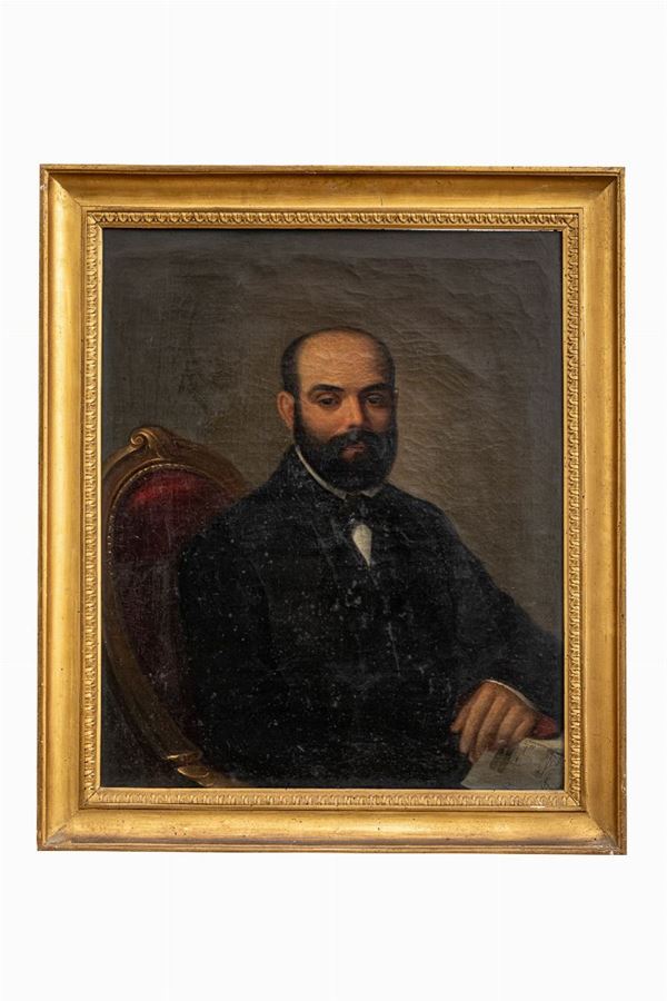 Maestro italiano della met&#224; del XIX secolo - Ritratto maschile