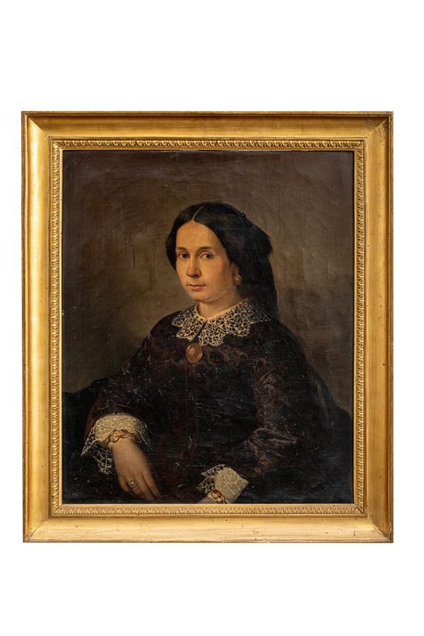 Maestro Italiano della met&#224; del XIX secolo - Ritratto femminile